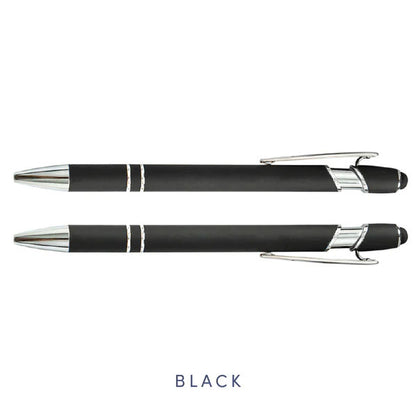 Soft touch metal pen