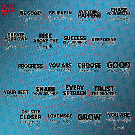 Clear Inspirational quotes Label Pack (Non Customizable)