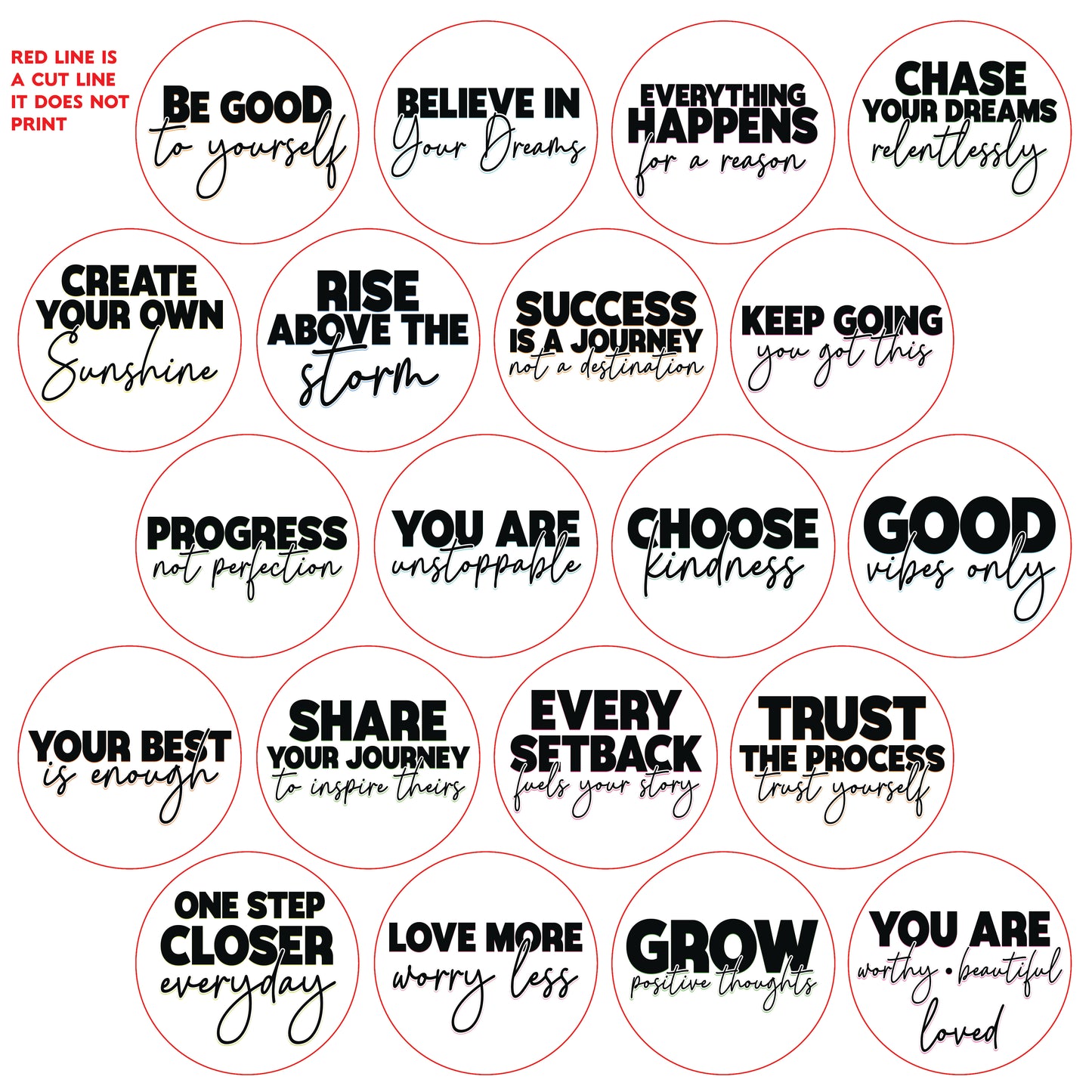 Inspirational quotes Label Pack (Non Customizable)