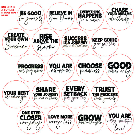 Inspirational quotes Label Pack (Non Customizable)