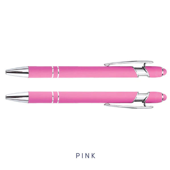 Soft touch metal pen